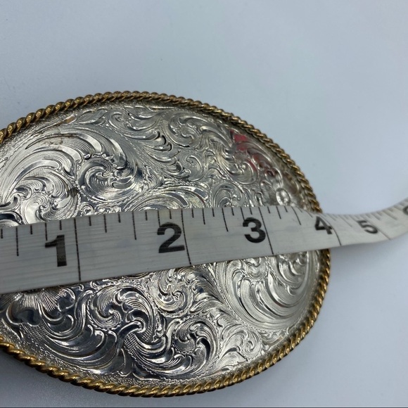 Southwestern Embossed Silver Big Buckle 38 - Picture 7 of 9
